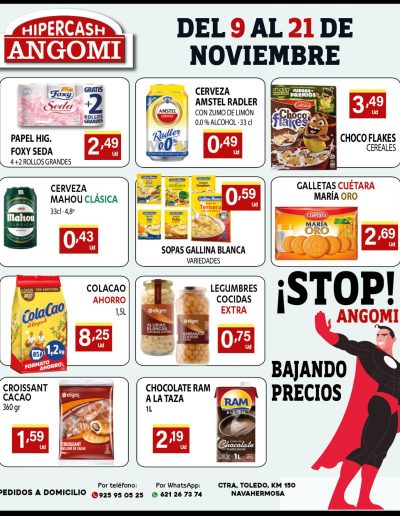 Oferta noviembre 2023 supermercado Hipercash Angomi